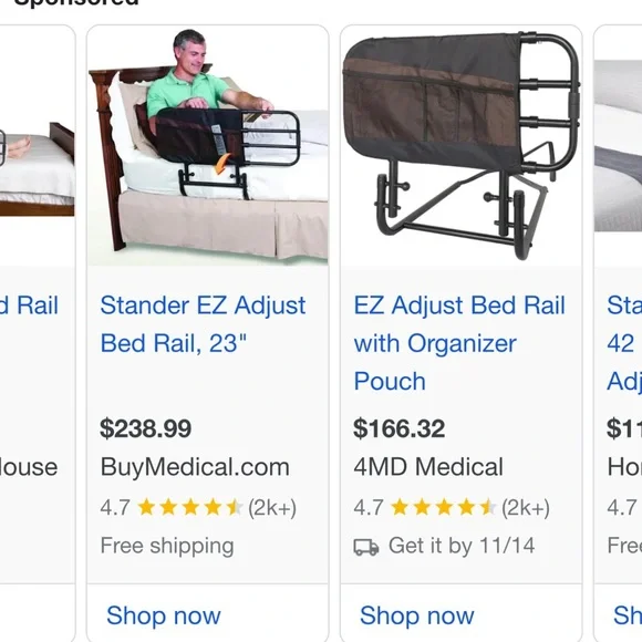 Metal safety bed rail for elderly or child. Great for bunk beds and RV beds